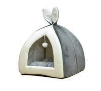 ALEjon Lit pour Chien apaisant Lit pour Animal de Compagnie Couleur Unie Tente pour Animaux de Compagnie Lit de Grotte Impression Chat Maison Lit Nid de Chat Auto-Chauffant Confortable Triangle Lit