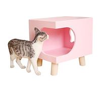 ALEjon Maison de lit pour Chat Rose, Ottoman Mignon pour la Maison, la Chambre à Coucher, Le Salon, nid de Chat Polyvalent/Caisse pour Animaux de Compagnie/bac à litière pour Chat, Charge 85 kg