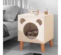 ALEjon Table d'appoint pour lit de Chat pour Chats d'intérieur, Table de Nuit pour Animal Domestique, Chaton, Petits Chiens, Cube, Maison, Chambre à Coucher, Salon, Meubles décoratifs