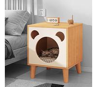 ALEjon Table d'appoint pour lit de Chat pour Chats d'intérieur, Table de Nuit pour Animal Domestique, Chaton, Petits Chiens, Cube, Maison, Chambre à Coucher, Salon, Meubles décoratifs