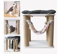 ALEjon Tabouret Multifonctionnel pour Maison de Chat, lit d'intérieur Stable pour Chat/Chaton, y Compris Coussin de siège/Corde de Chanvre/lit hamac pour Chat, Facile à Assembler