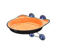 ALEjon Ventouse Nid de Chat, Perchoirs de Fenêtre de Chat Suspendus Universels Quatre Saisons, Fournitures pour Animaux de Compagnie avec Un Hamac (Couleur: Orange)