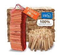 Aleko Parkett Bois de chauffage et d'allumage non traité pour cheminée ou grill Chêne 28 kg