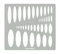 Aleks Melnyk #208 Pochoir de formes géométriques, pochoir Elipsen, pochoir à dessin technique, règle ovale en métal, trou grand petit, pochoir géométrie, pochoir ovale, pochoir elliptique, modèle