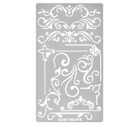 Aleks Melnyk #3 Pochoir Métal Reutilisables Peinture Shabby Chic, Pattern Border Stencil Painting, Vintage Peinture Meuble, Pyrogravure pour Bois, Gravure, Gabarits Scrapbooking, Bullet Journaling
