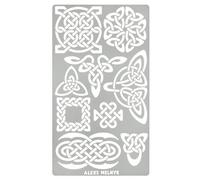 Aleks Melnyk #37.3 Pochoir pyrogravure, motifs celtiques en métal, pochoir Wicca, pochoir nœud celtique, pochoir viking, modèle de combustion sur bois, pochoir de sculpture sur bois