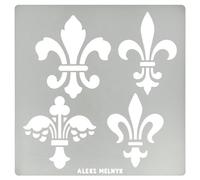 Aleks Melnyk No.251 Pochoir en métal, Symbole Fleurs de LYS, Fleur de lys française, Fleur de Lys, Ornement, Vintage, Motifs, Modèle pour la combustion du bois, Gravure pyrographique, Artisanat