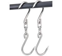 Alele Lot de 2 hameçons pivotants à viande de 12 mm en acier inoxydable robuste pour gros poissons, chasse, carcasse (36,8 cm 12 mm hameçon à viande pivotant-2p)