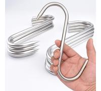 Alele Lot de 8 crochets à viande de 20,3 cm, crochets de boucher robustes en acier inoxydable de 10 mm pour suspendre du bœuf