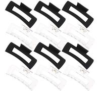 Alemaky Lot de 12 pinces à cheveux carrées, grandes et petites pinces à cheveux rectangulaires neutres, antidérapantes et mates pour femme, pince à cheveux forte tenue pour cheveux épais et fins
