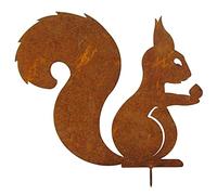 ALEMIN Écureuil Rouille pour Arbre, Écureuil Assis Décoration de Jardin en métal, Patine Rouille Naturelle