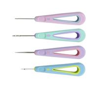 Alène à Coudre Cuir | Set Découseur 4 Pièces,Kit Alène Creuse | Accessoires pour Broderie Travaux Manuels Débutants Tricot Tissage Fil