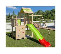 Aléo by Trigano Aire de jeux en bois 2 balançoires, toboggan, escalade - Utopia Xpression - J-24710P1