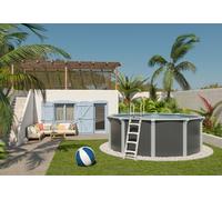 Aléo by Trigano Piscine hors-sol Trigano en acier - Osmose anthracite Ø 4,60 m + acc. - PI9710