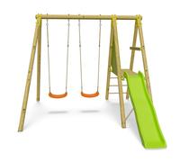 ALÉO BY TRIGANO-Portique 2 balançoires 1 toboggan en bois Trigano - 2,30 m