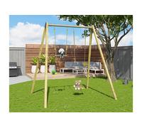 Aléo by Trigano Portique double en bois traité balançoire et trapèze - Walter - J-28290
