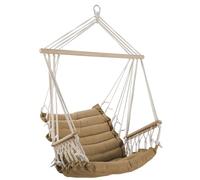 ALEOS. AS-S Design Fauteuil Suspendu Maly-Marron Fauteuil en Tissu Suspendu Panier Fauteuil Flottant avec Coussin extrêmement Confortable (sans Cadre en Bois)