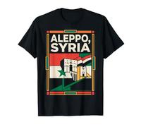 Alep Drapeau Syrie Citadelle Porte Forteresse Vintage Art T-Shirt