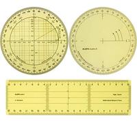 Fiico Aleph Pack rentrée - Régle Equerre Grand Modèle + Rapporteur trigonométrie + Rapporteur Circulaire 360°
