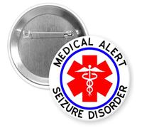 Alerte de troubles médicaux convulsions, 6,3 cm, Métal, Sans pierre précieuse