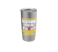 Alerte Papy Bowling Crie Fort À Chaque Lancer Gobelet isotherme en acier inoxydable double paroi