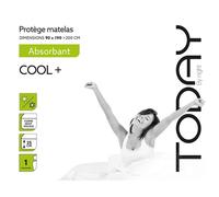 Today Protege Matelas Polyester Absorbant 90/190 Cool Plus, Blanc