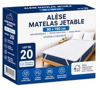 Alèse Matelas Jetable 90x190 cm - Lot de 20 Protèges Matelas - Lit 1 Place - Housse Non Imperméable - Protection Literie à Usage Unique - Idéal Courts Séjours, Gîtes & Hébergement Temporaire