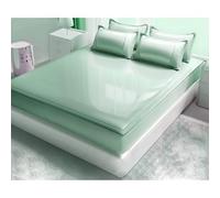 Alèse pliable en rotin rafraîchissant - Tapis d'été pour lit lisse et confortable Vert 180 cm x 200 cm Parfait pour soulager les températures chaudes