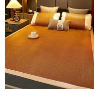 Alèse rafraîchissante en bambou et rotin - Tapis de sommeil d'été pliable pour lits jumeaux/complets - Protection de lit respirante pour un sommeil rafraîchissant et ultime