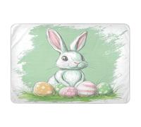 Alèses de lit extra larges réutilisables imperméables et lavables pour bébé - Tapis à langer mignon et cool pour enfants et adultes - 132,1 x 86,4 cm - Lapin œufs de Pâques
