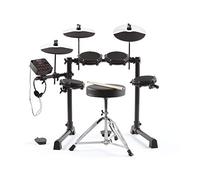 Alesis Debut Kit - Kit de batterie électronique pour enfant avec 4 pads en peau maillée, 120 sons, 100 leçons avec siège, baguettes t casque