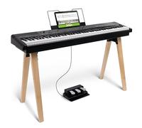 Alesis Recital Home - Piano Numérique 88 Touches Lestées à Marteaux, Support, Pédales et Leçons, Noir