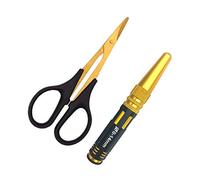 Alésoir de corps 0-14mm perforateur avec manchon et ciseaux incurvés pour outils de passe-temps de carrosserie de voiture RC (or)