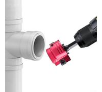 Alésoir de tuyau en PVC avec tige hexagonale de 6,35 mm, outil de plomberie pour tuyau d'eau en PVC ABS avec construction métallique (A)