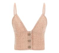 Alessandra Rich - Knitted Sequin Crop Top - Femme - Tops - Rose - Taille: 34 FR