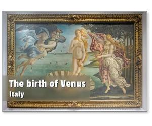 Alessandro Filipepi Alias Sandro Botticelli (1445-1510), La naissance de Vénus (avec cadre), 1483-1486 Circa, Tempera sur toile. Galeries Offices, Florence, Italie, Aimant de réfrigérateur