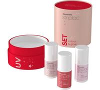 Alessandro Ongles Striplac-UV-ColourStriplac Colour & Glow Set UV Colour Cashmere Cream 6,5 ml + UV Colour Rose Radiance 6,5 ml + Top Coat Rosé Winterglitter 6,5 ml 6,5 ml