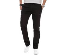 ALESSANDRO SALVARINI Pantalon chino en tissu pour homme Coupe droite AS016, Noir , 38W / 34L