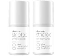 alessandro Striplac Top Coat Clear Bundle - Lot de 2 flacons de 6,5 ml - Ongles brillants et résistants aux rayures jusqu'à 15 jours - Utilisable avec ou sans couleur - Technologie de retrait douce