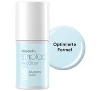 alessandro Striplac UV-Nagellack Blueberry Slush - Deckend & Kratzfest bis zu 15 Tage - Leichtes Auftragen - Schonende Abziehtechnologie - Vegan - Pastell-Blau, 6,5ml