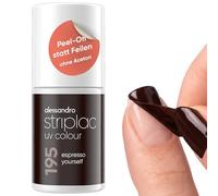 alessandro Striplac UV-Nagellack Espresso Yourself - Deckend & Kratzfest bis zu 15 Tage - Leichtes Auftragen - Schonende Abziehtechnologie - Vegan - Braun, 6,5ml