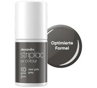 alessandro Striplac UV-Nagellack New York Grey - Deckend & Kratzfest bis zu 15 Tage - Leichtes Auftragen - Schonende Abziehtechnologie - Vegan - Grau, 6,5ml
