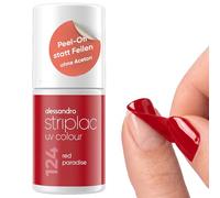 alessandro Striplac UV-Nagellack Red Paradise - Deckend & Kratzfest bis zu 15 Tage - Leichtes Auftragen - Schonende Abziehtechnologie - Vegan - Rot, 6,5ml