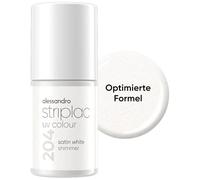 alessandro Striplac UV-Nagellack Satin White Shimmer - Deckend & Kratzfest bis zu 15 Tage - Leichtes Auftragen - Schonende Abziehtechnologie - Vegan - Weiß, 6,5ml