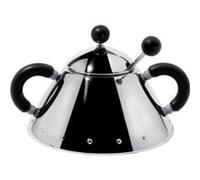 ALESSI 9097 B SUCRIER AVEC CUILLÈRE EN ACIER INOXYDABLE POIGNÉES ET BOUTON EN POLYAMIDE NOIRE G