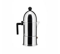 Alessi A9095/3 B la Cupola Cafetière Espresso en Fonte D'aluminium, Poignée et Pommeau en Résine Thermoplastique Noir, 3 Tasses