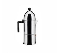 Alessi A9095/6 B la Cupola Cafetière Espresso en Fonte D'aluminium, Poignée et Pommeau en Résine Thermoplastique Noir, 6 Tasses