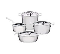 Alessi Ajm100s9 Pots&pans Marmite (Ajm100/20), Faitout (Ajm101/16), Faitout (Ajm101/20), Faitout (Ajm101/24), Casserole à Long Manche (Ajm105/16), Bouilloire à lait (Ajm302), Couvercle (Ajm200/16), Couvercle (Ajm200/20), Couvercle (Ajm200/24)