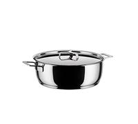 Alessi Ajm102/28 Pots&pans Rondin en Acier Inoxydable 18/10 Brillant, Ø 28 Cm, Argent