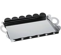 Alessi - AM14 - Recinto - Plateau Rectangulaire à Poignées avec Bord Festonné en Acier Brillant